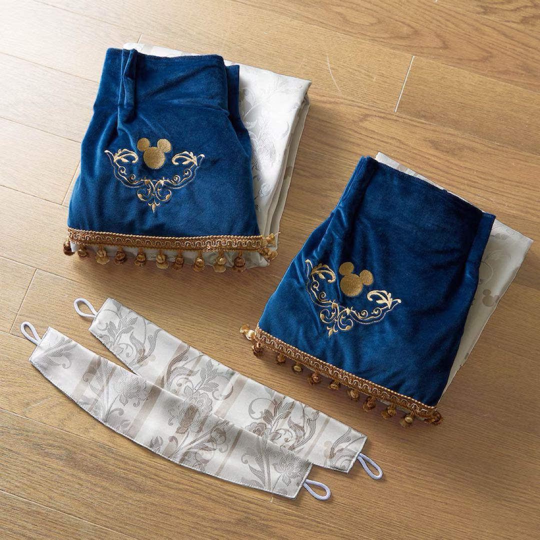 ディズニー ミッキージャカード 遮光カーテン約100×210×2枚