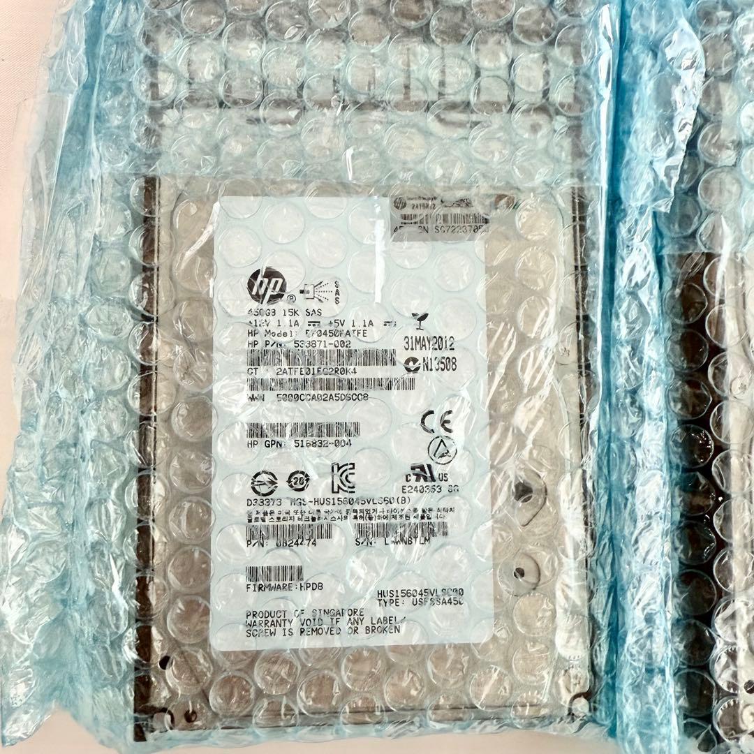 HP 3.5インチ HDD 450GB SAS 15000rpm 6G/7個入り