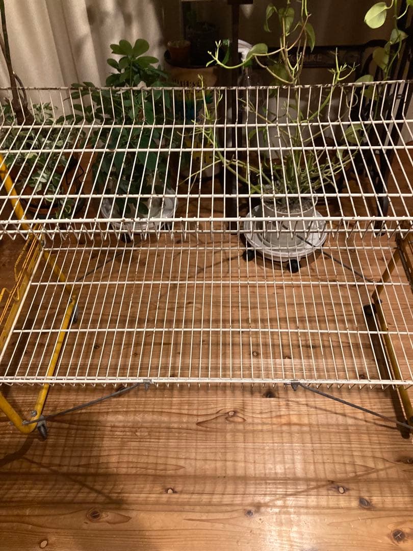 昭和レトロ　ワイヤーラック3段仕様　キャスター付ガーデニング　シャビーラック13