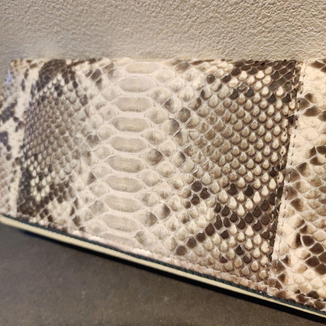 新品 訳あり 天然 パイソン レザー 財布 蛇革　財布 ダイヤモンドパイソン