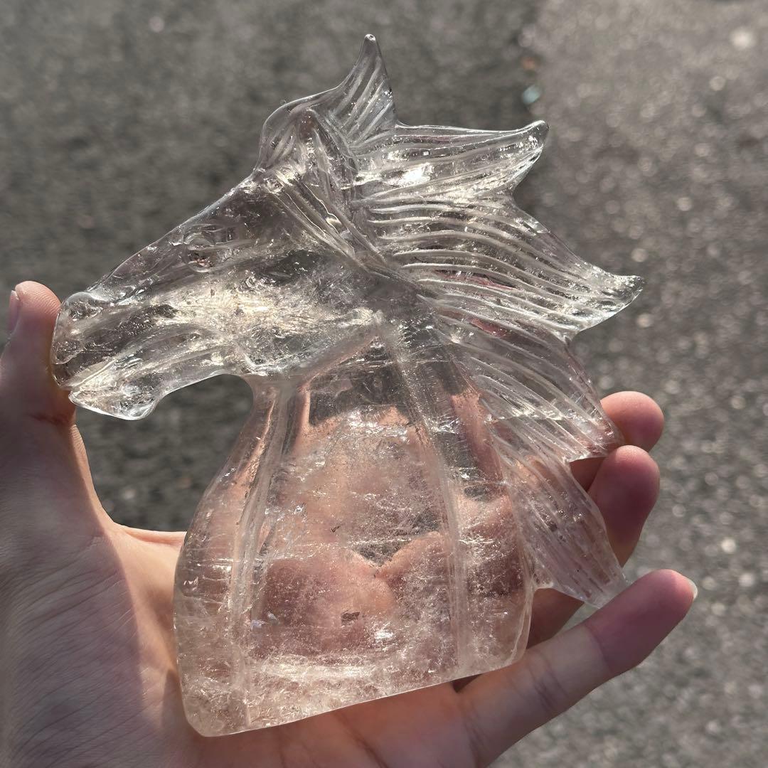 天然石 水晶のユニコーン　置物　ご購入前に在庫確認必要G.220