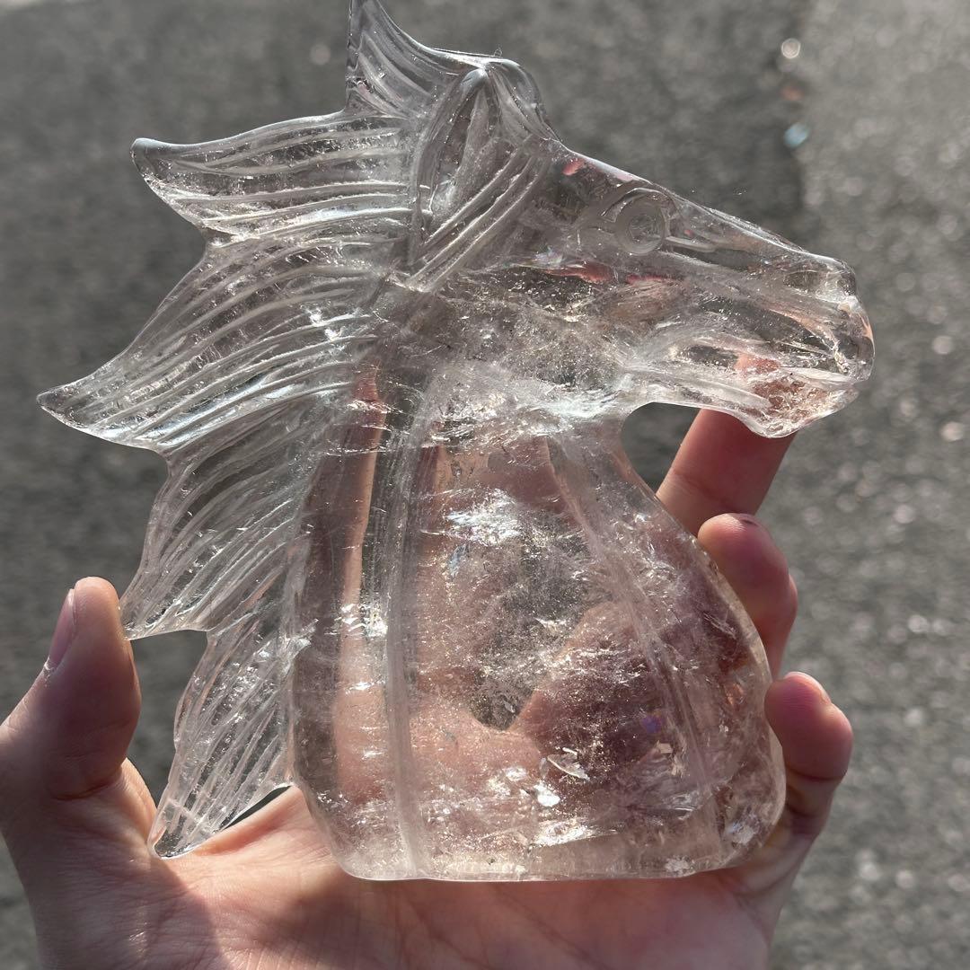 天然石 水晶のユニコーン　置物　ご購入前に在庫確認必要G.220