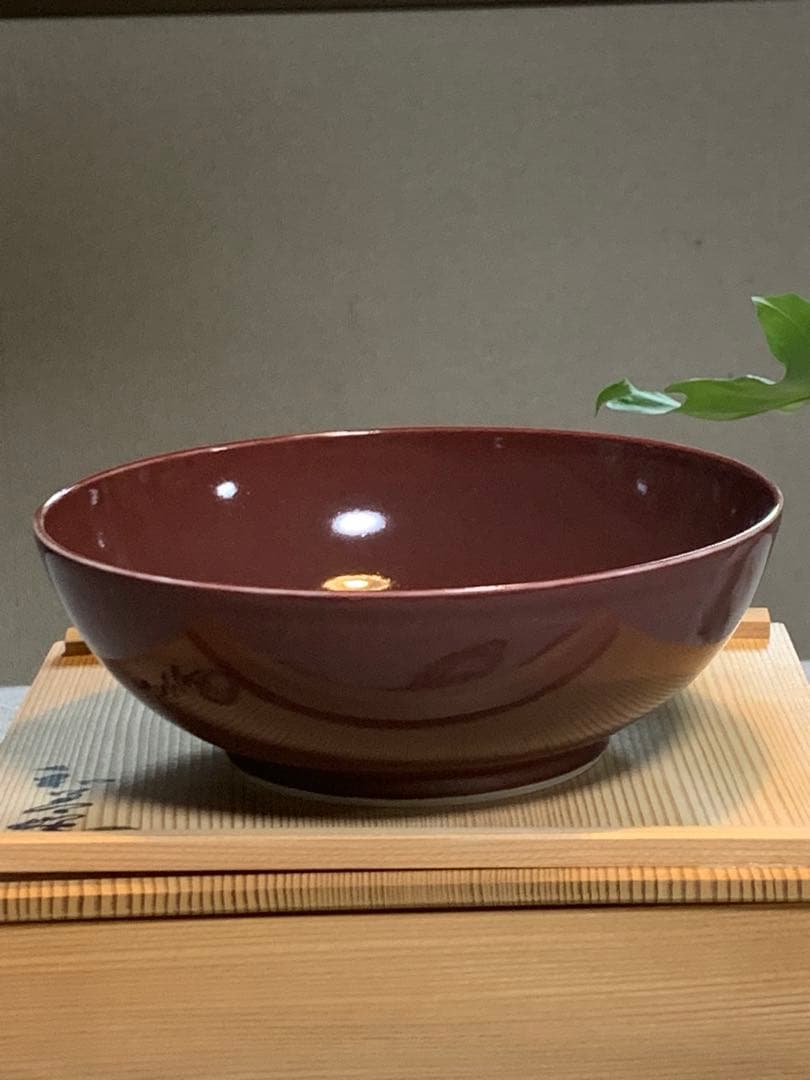 北村和善 辰砂 菓子鉢｜茶席に映える深紅｜共箱・共布・御室焼き　仁清焼き