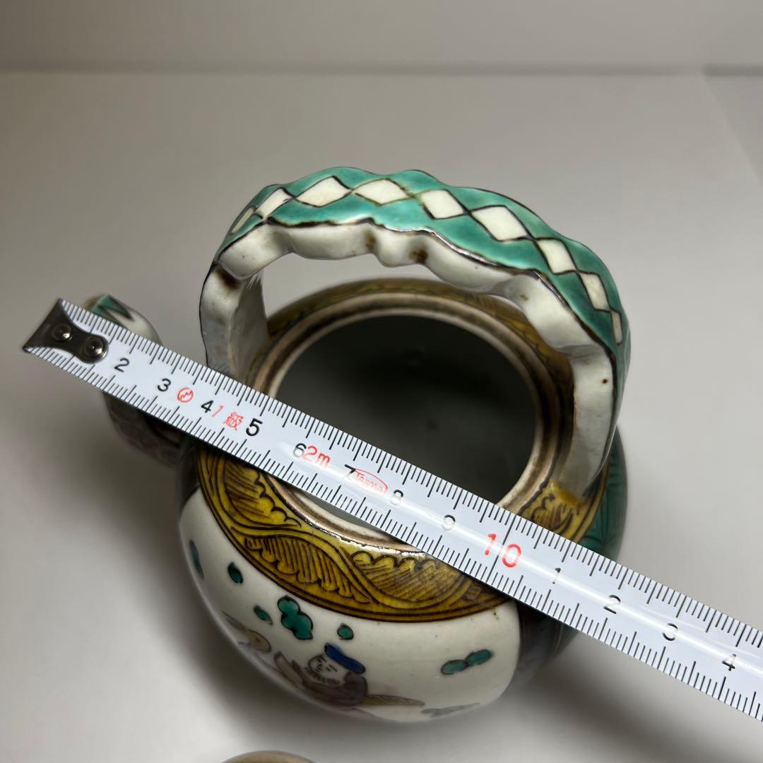 時代　青九谷　急須　高さ約14㎝　東Y8-0217②