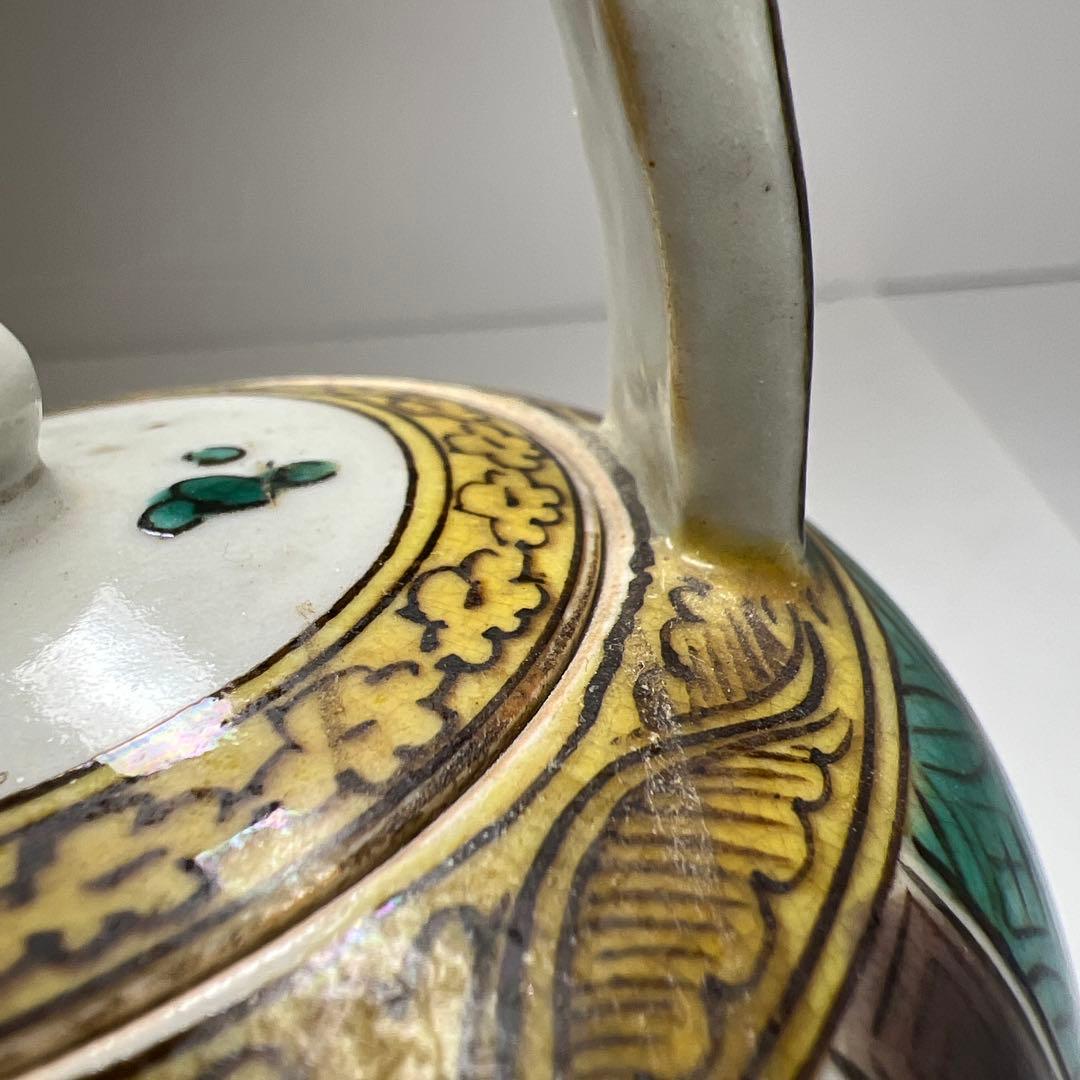 時代　青九谷　急須　高さ約14㎝　東Y8-0217②