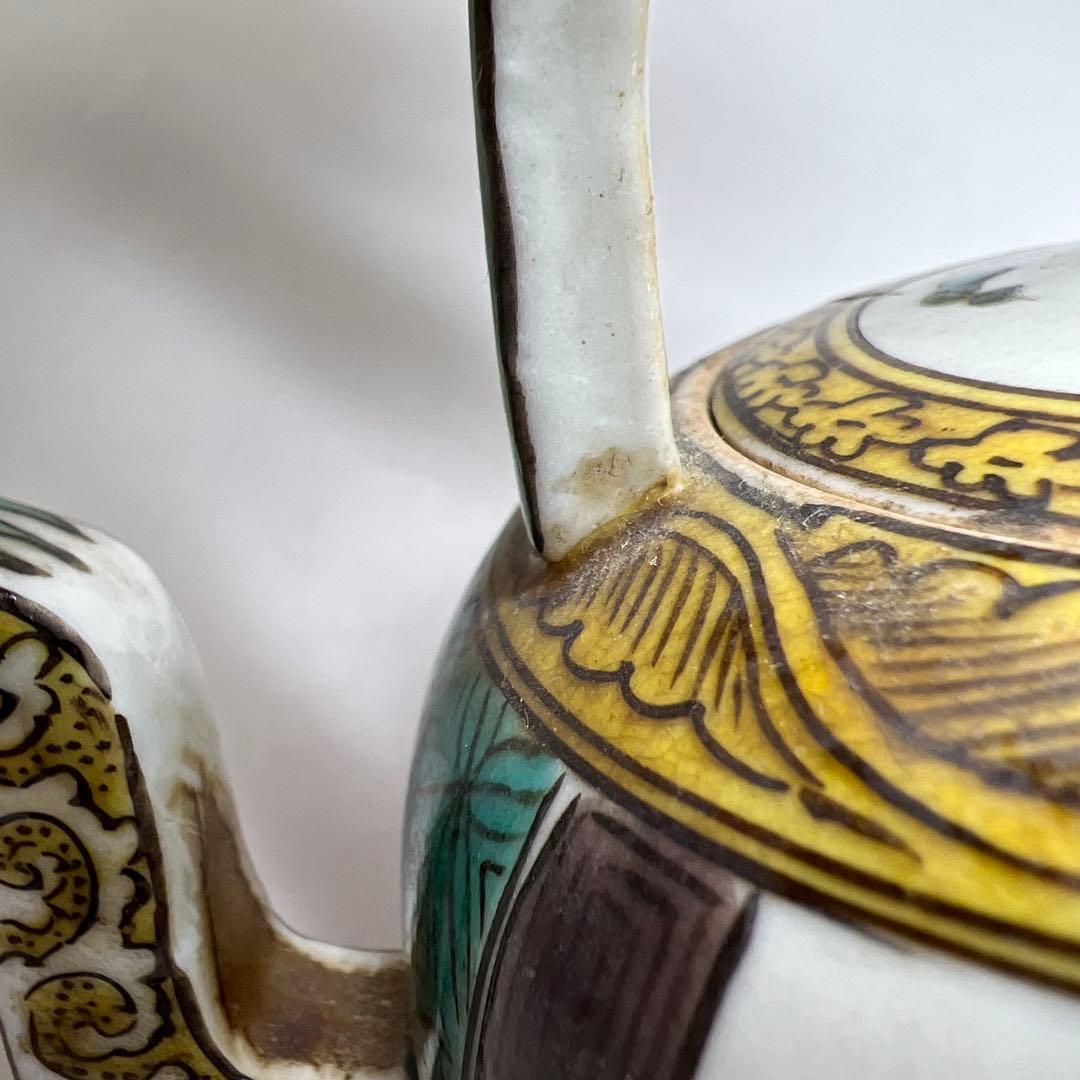 時代　青九谷　急須　高さ約14㎝　東Y8-0217②