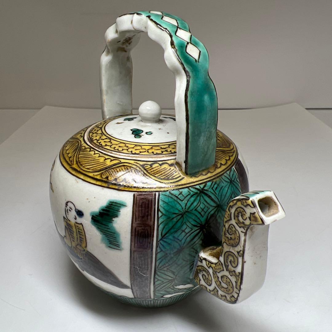 時代　青九谷　急須　高さ約14㎝　東Y8-0217②