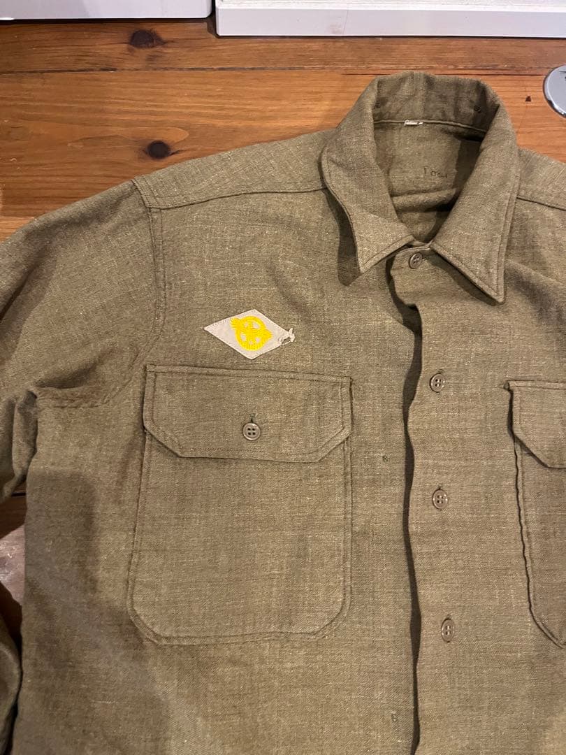 ヴィンテージ40s wool field shirt マチ付き