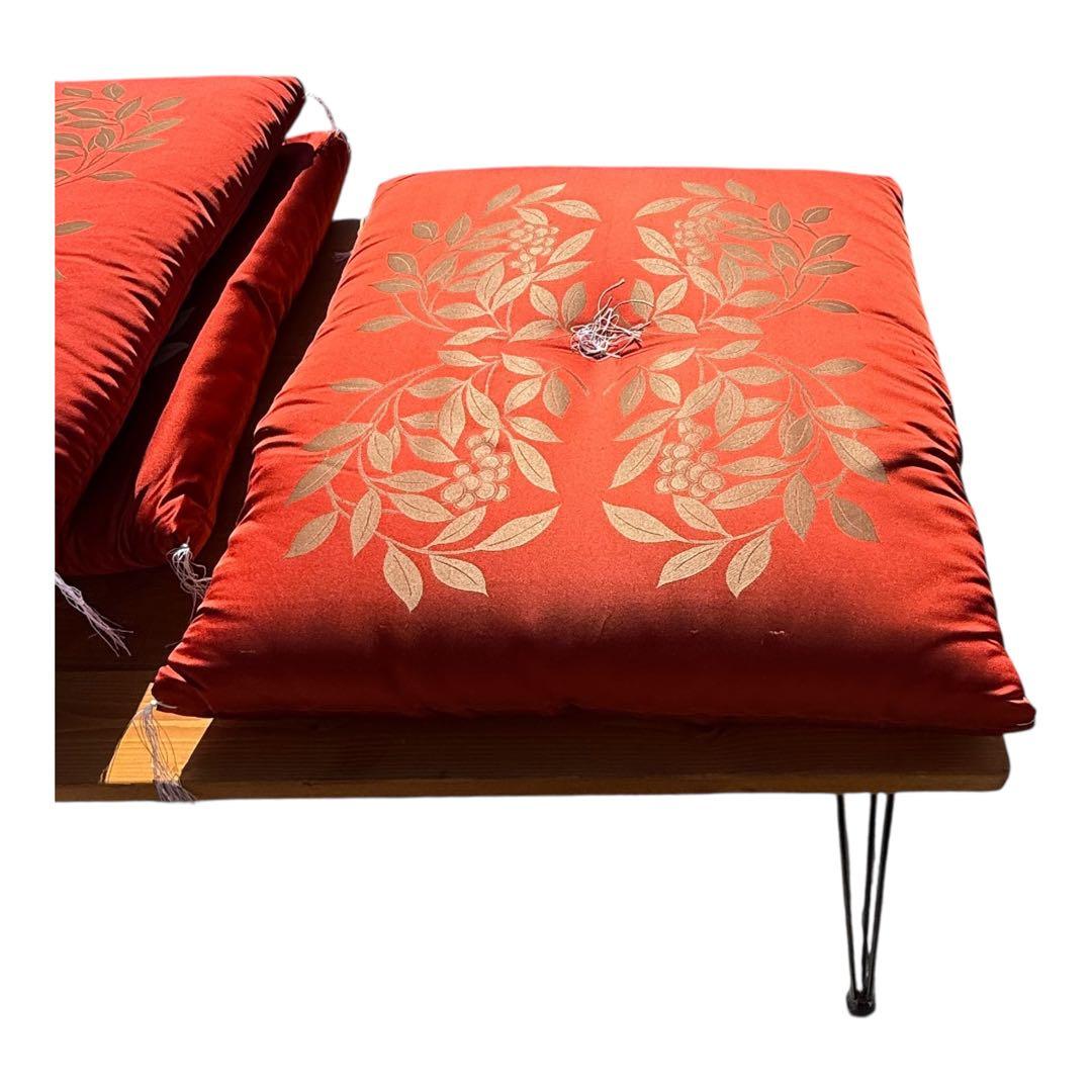 【美品】高級座布団 6枚セット 桐箱風収納箱付き 来客用 和室 仏前 座敷用