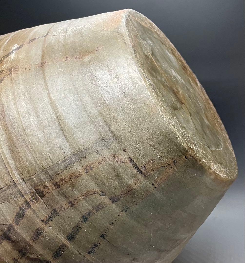 古備前　桃山時代　四耳壺　葉茶壺　大壺　特大　41cm 　Lf6441