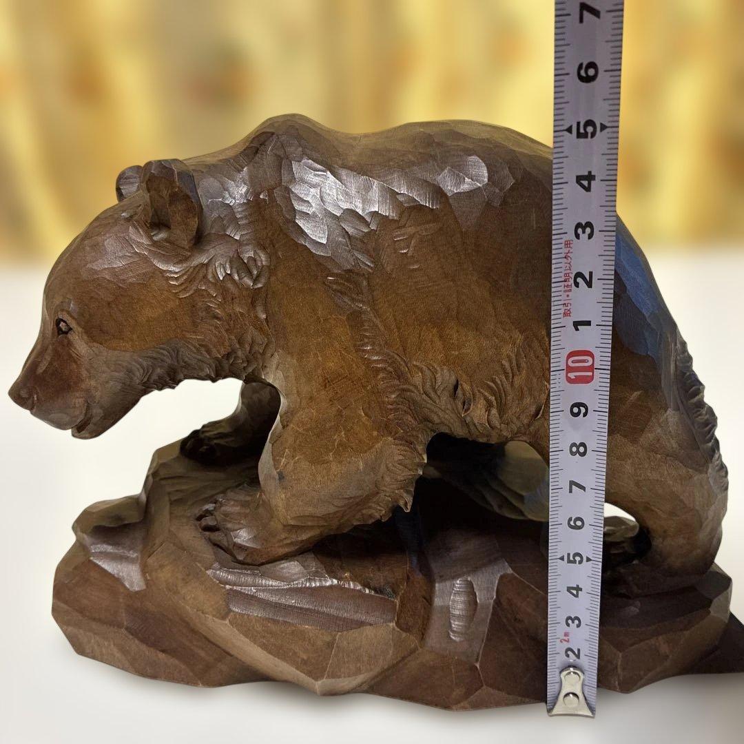 木彫り熊　堀井作　彫刻　美術品 工芸品 サイズ高さ約15cm幅約21cm