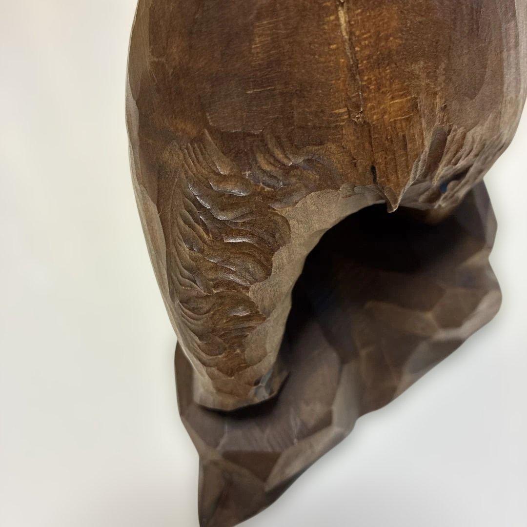 木彫り熊　堀井作　彫刻　美術品 工芸品 サイズ高さ約15cm幅約21cm