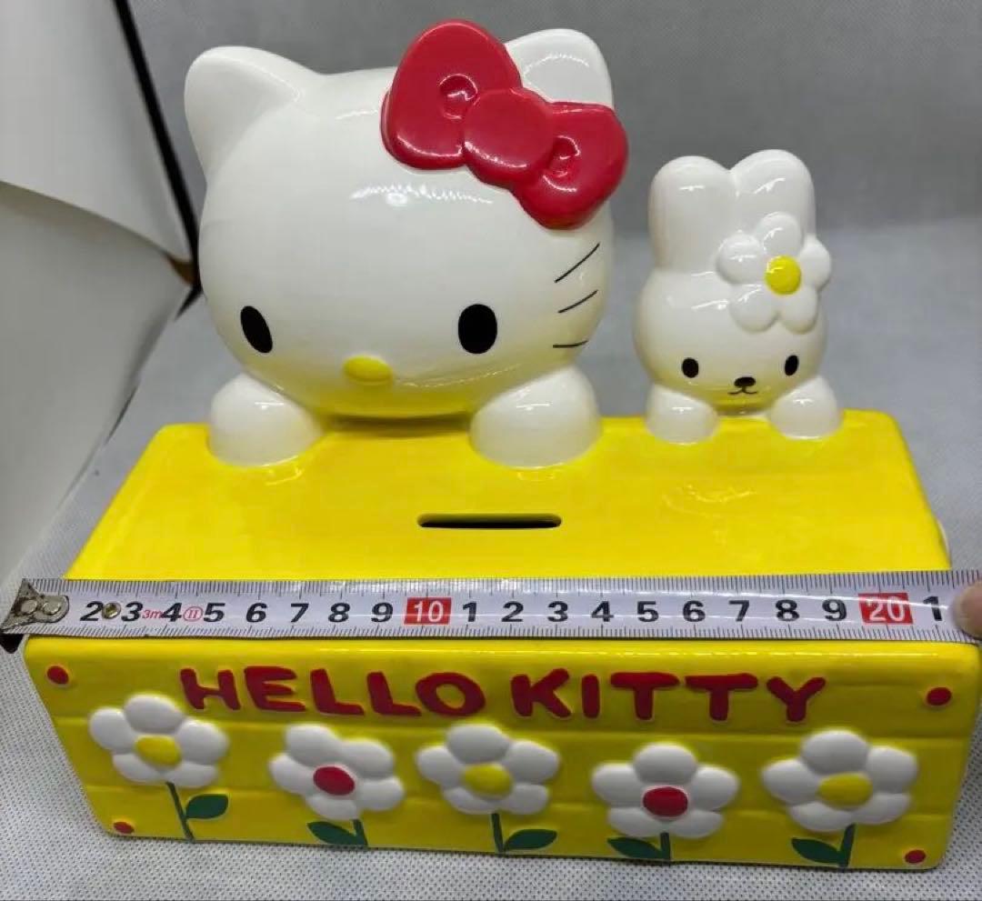 希少　1999年製　サンリオ ハローキティ 陶器 XL 貯金箱　17✖️21cm