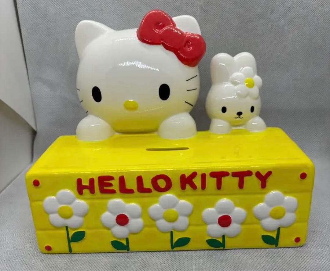 希少　1999年製　サンリオ ハローキティ 陶器 XL 貯金箱　17✖️21cm