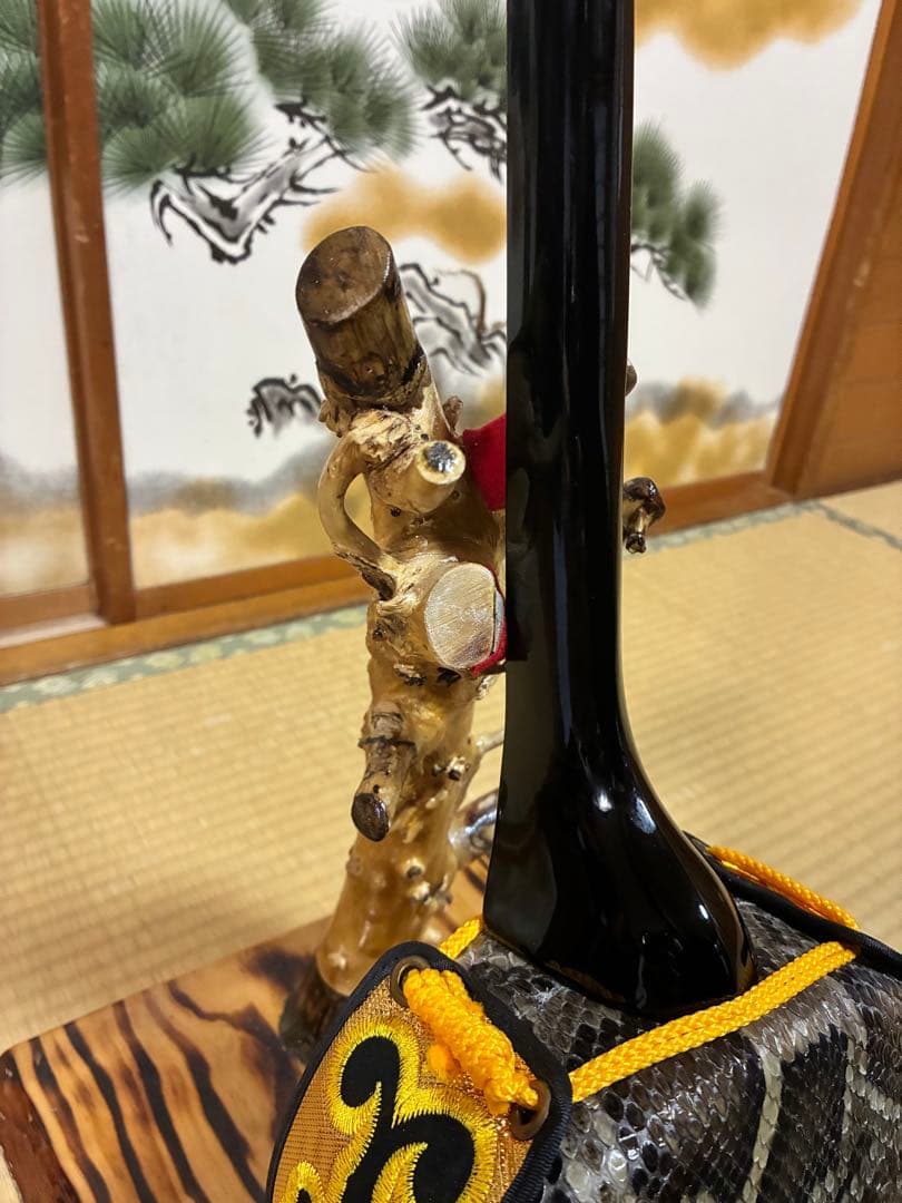 沖縄三線！貴重！知念大工型！本張り【一枚張り】付属品付き！