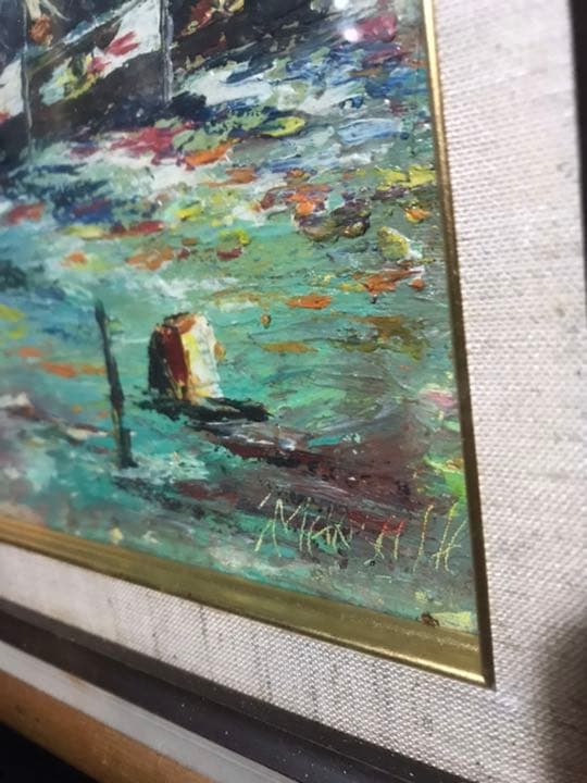 絵画 油絵、帆船油絵、、油絵