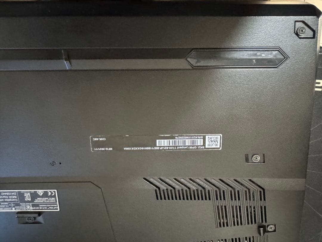 RTX3080搭載 msi ノートPC GP66-11UH-821JP