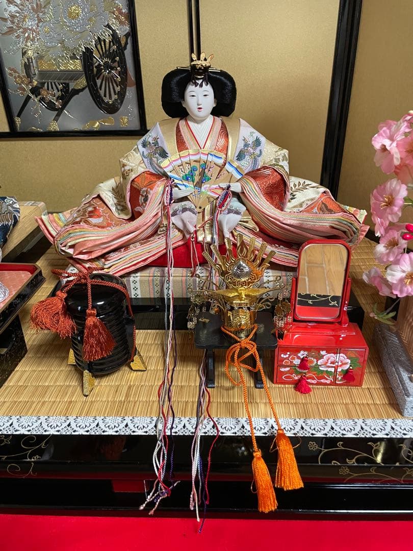 値下　豪華なひな人形親王飾り②京都西陣 お雛様 雛人形フルセットサイズ大120㎝