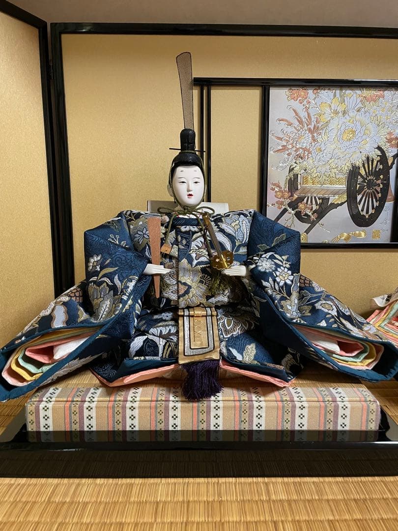 値下　豪華なひな人形親王飾り②京都西陣 お雛様 雛人形フルセットサイズ大120㎝