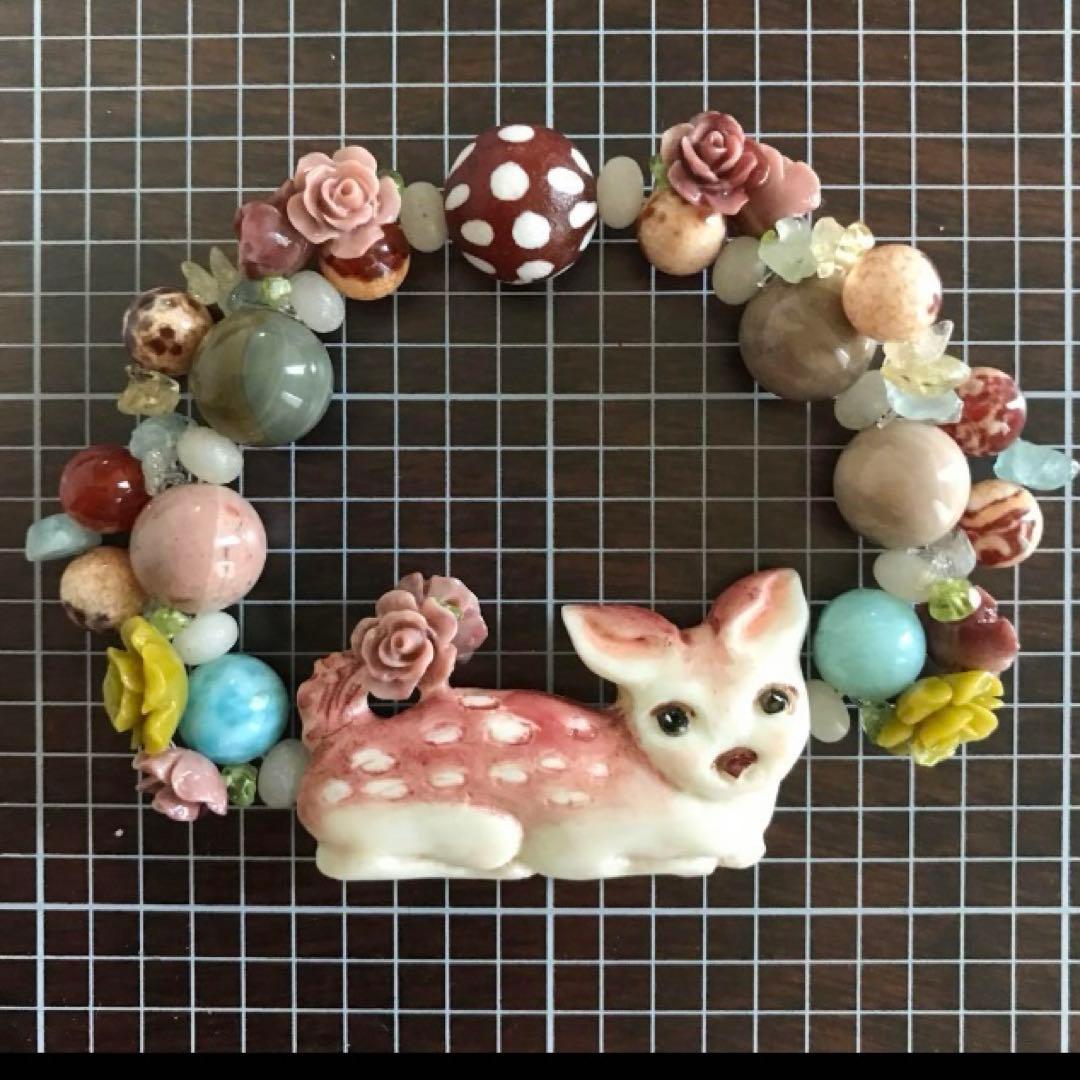 【種名　日本鹿の角】オリジナル彫刻使用 ⭐️kawaii バンビ⭐️ ☆匿名☆