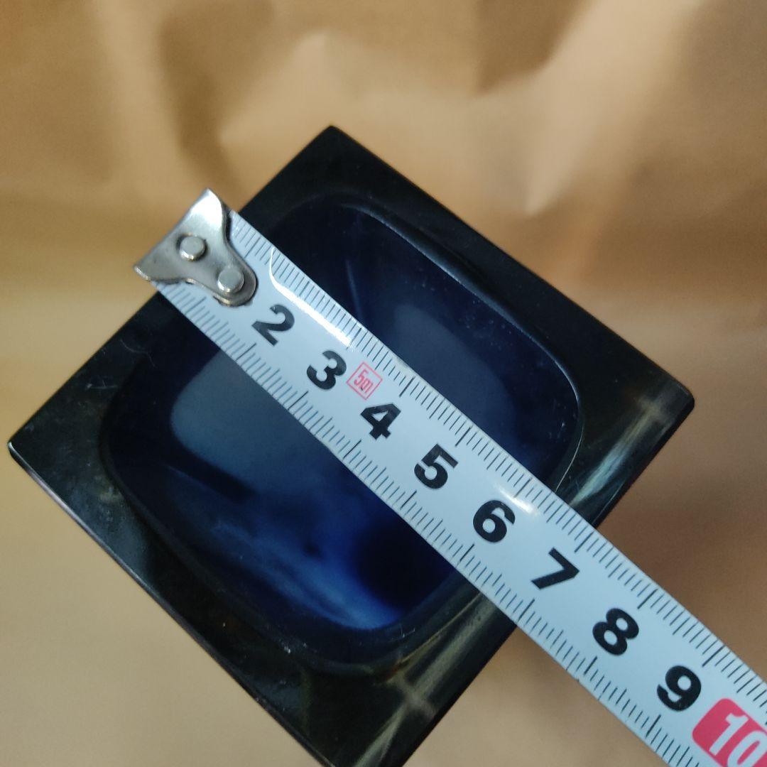 未使用 イタリア ムラーノ MURANO 青と透明のガラス花瓶 tr