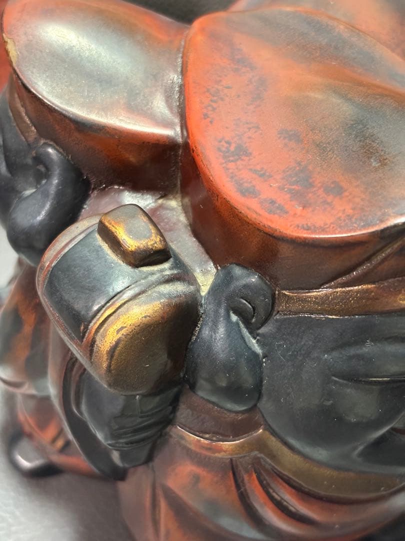 三面大黒天さま　置物　木製　木彫り