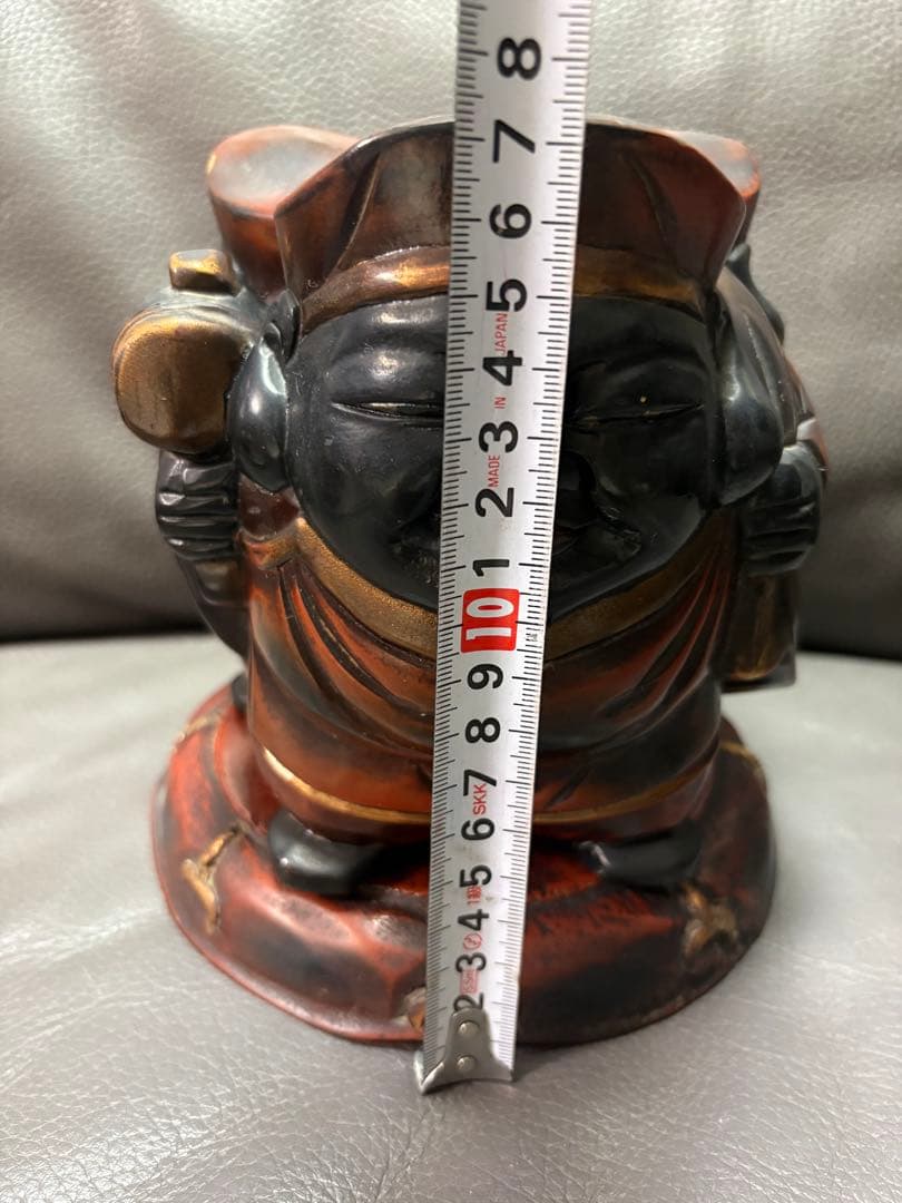 三面大黒天さま　置物　木製　木彫り