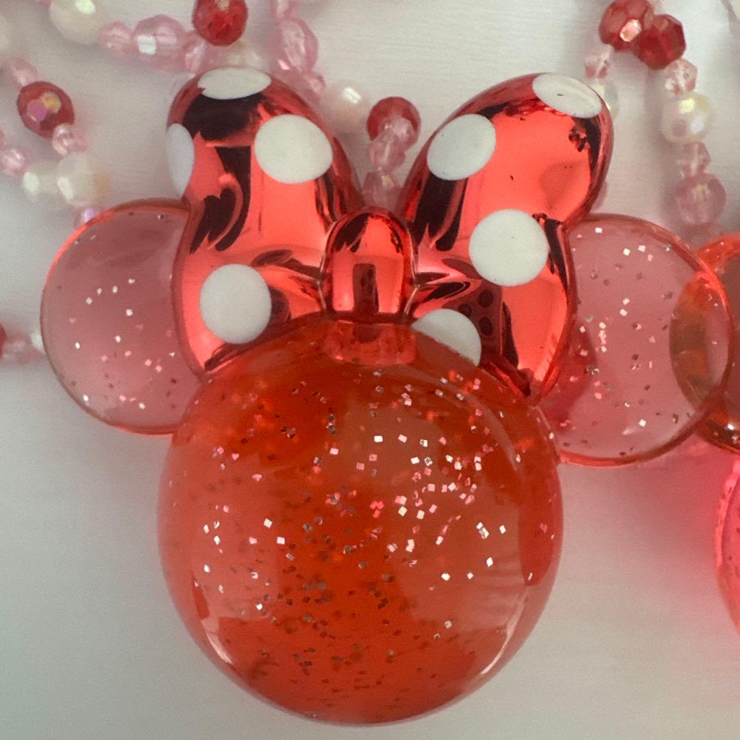 ディズニー ミニーちゃん光るペンダント ネックレスライト付き 2個セット