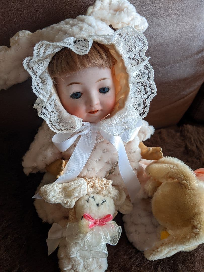 アンティーク和製ビスクドール　モリムラベビー　　可愛いウサギちゃん