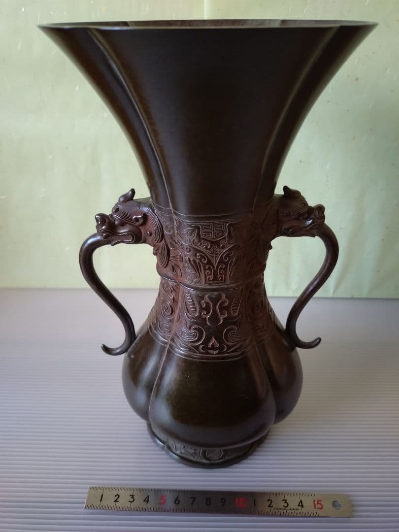 2 古銅 花入 花器