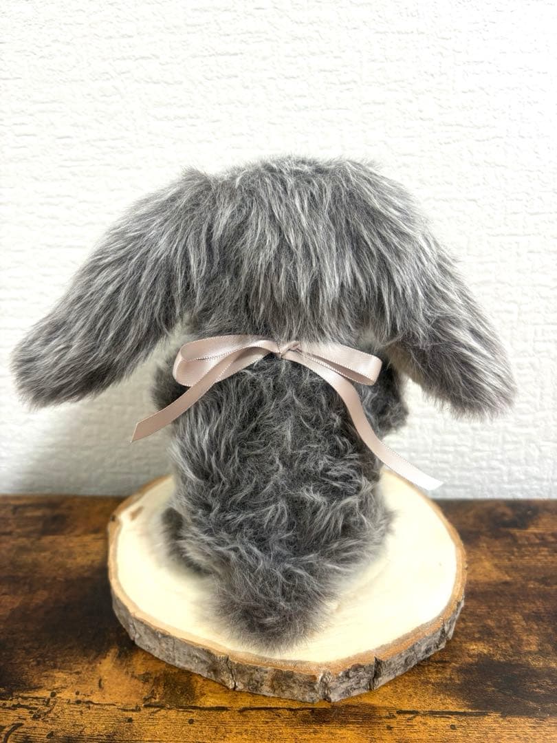 寄り添ううさぎ チャコールグレー たれ耳うさぎ ハンドメイドぬいぐるみ 一点もの