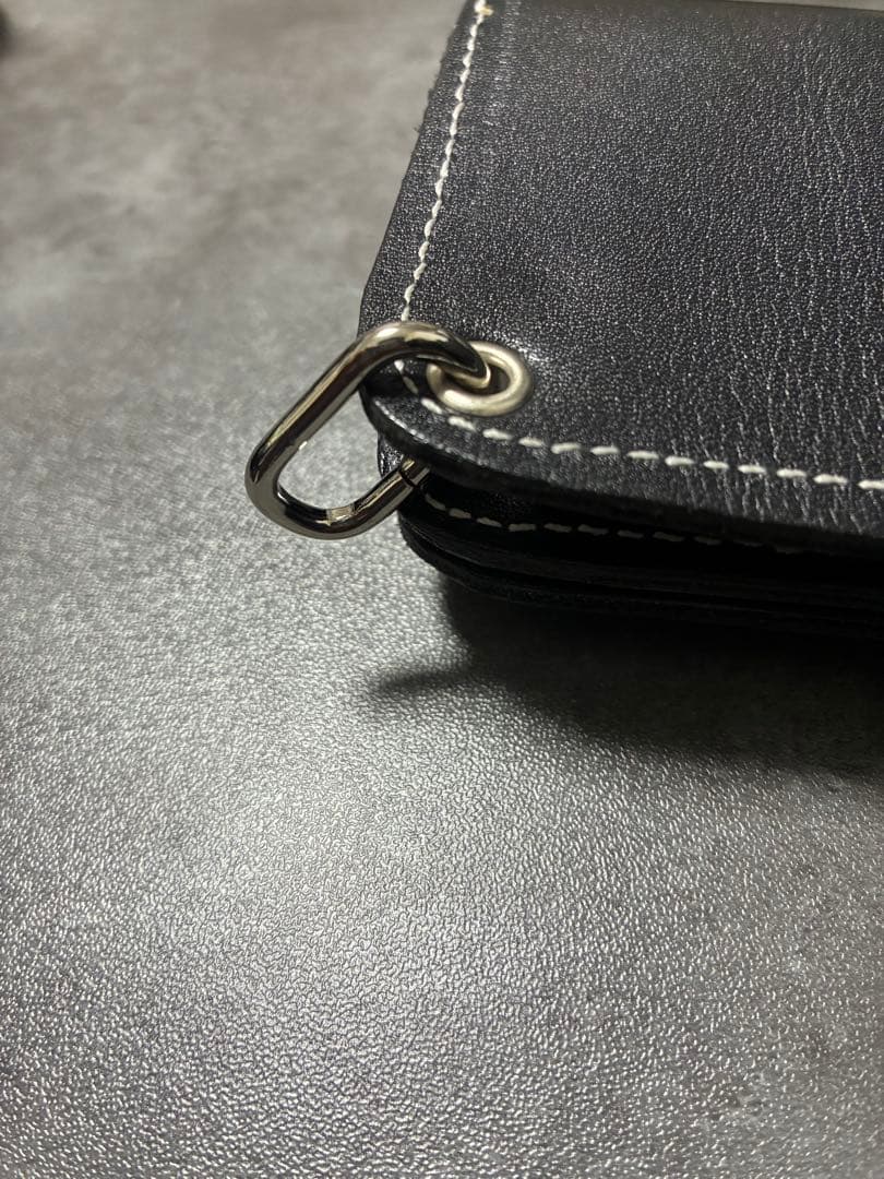 トラッカーウォレットショートサイズクロスボールコンチョ　クロム財布