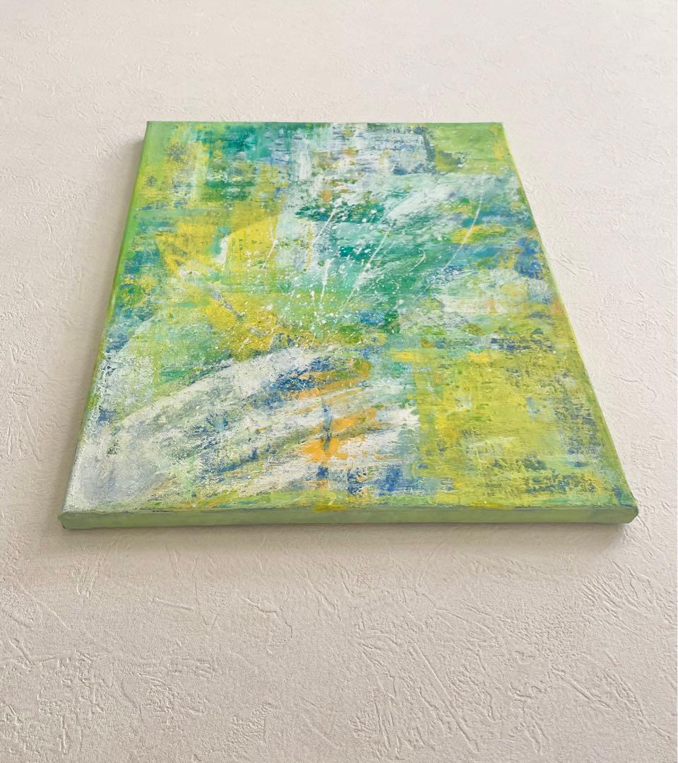 309 抽象画 アクリル画 アート 原画 キャンバスボード F6 大自然と共に