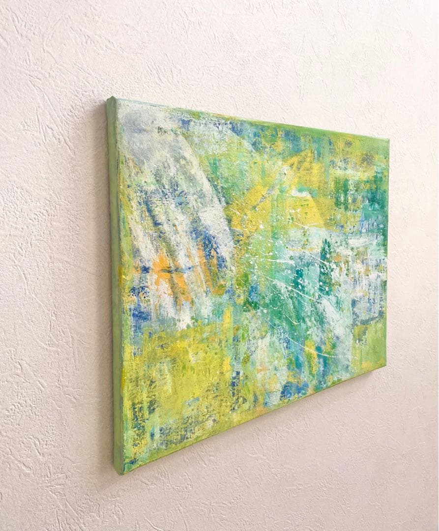309 抽象画 アクリル画 アート 原画 キャンバスボード F6 大自然と共に