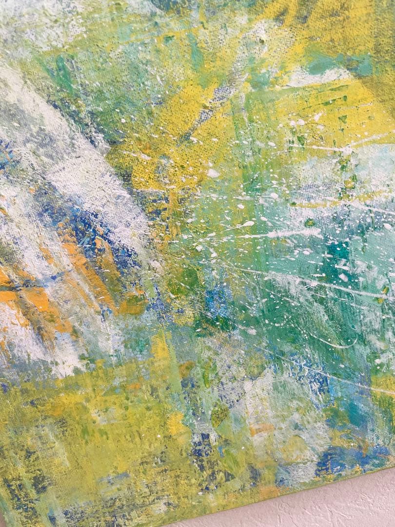 309 抽象画 アクリル画 アート 原画 キャンバスボード F6 大自然と共に