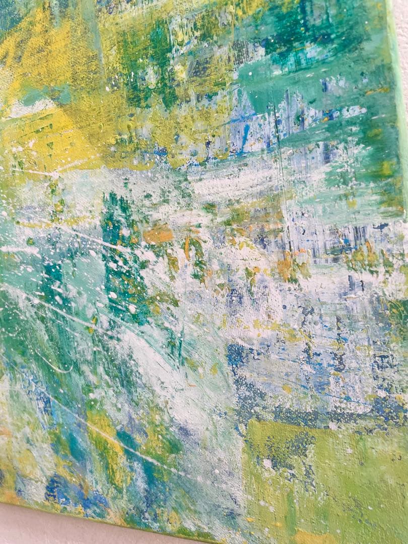 309 抽象画 アクリル画 アート 原画 キャンバスボード F6 大自然と共に