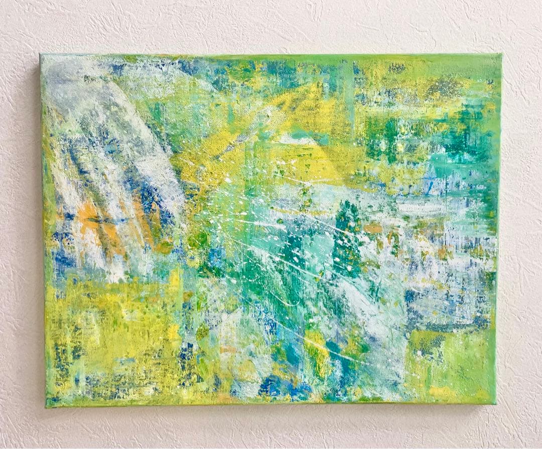 309 抽象画 アクリル画 アート 原画 キャンバスボード F6 大自然と共に