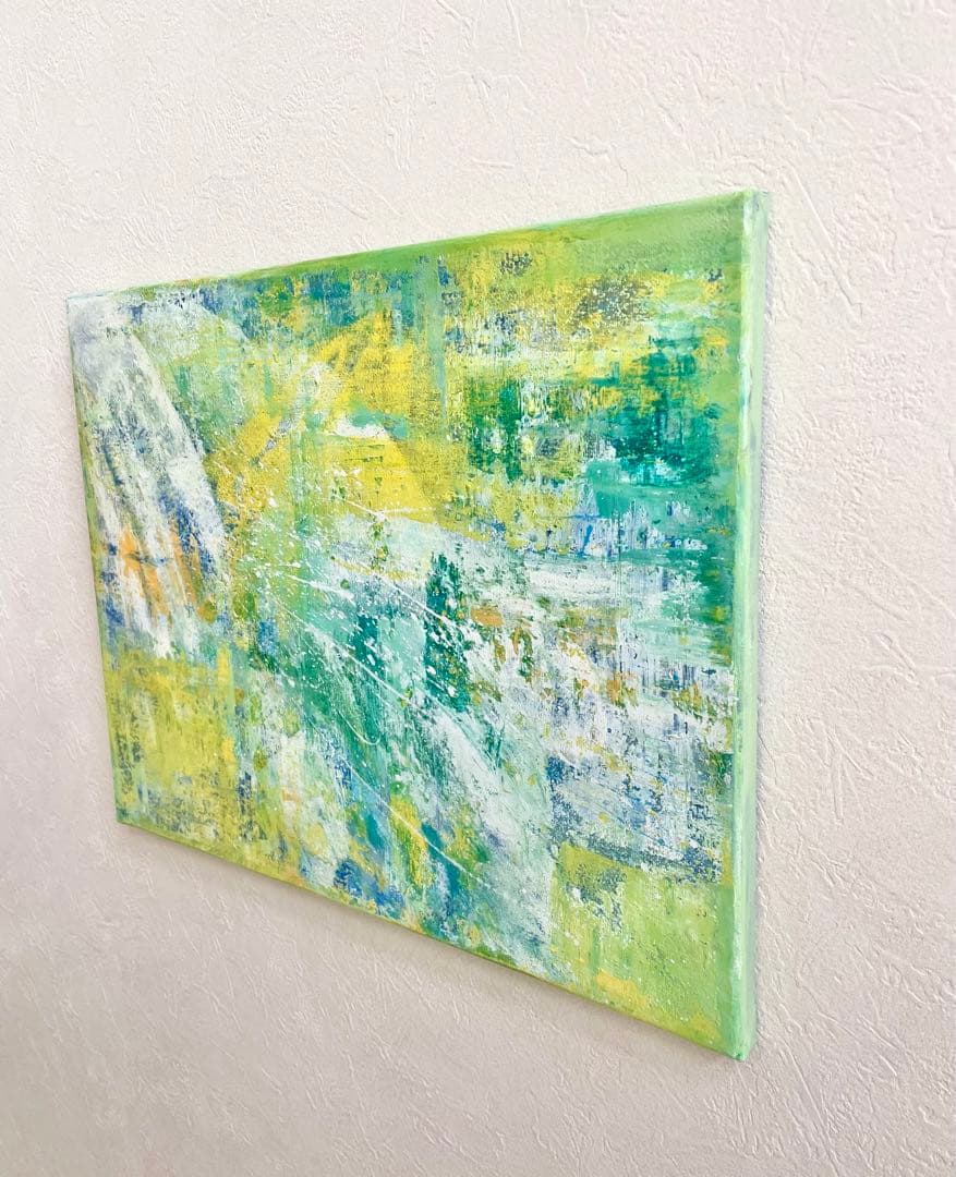 309 抽象画 アクリル画 アート 原画 キャンバスボード F6 大自然と共に