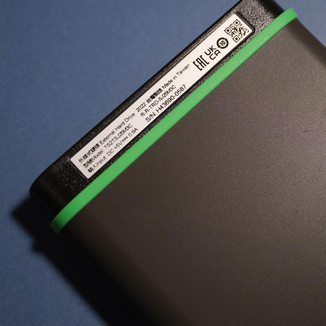 Transcend ポータブルHDD 2TB USB 3.1 Gen1 耐衝撃