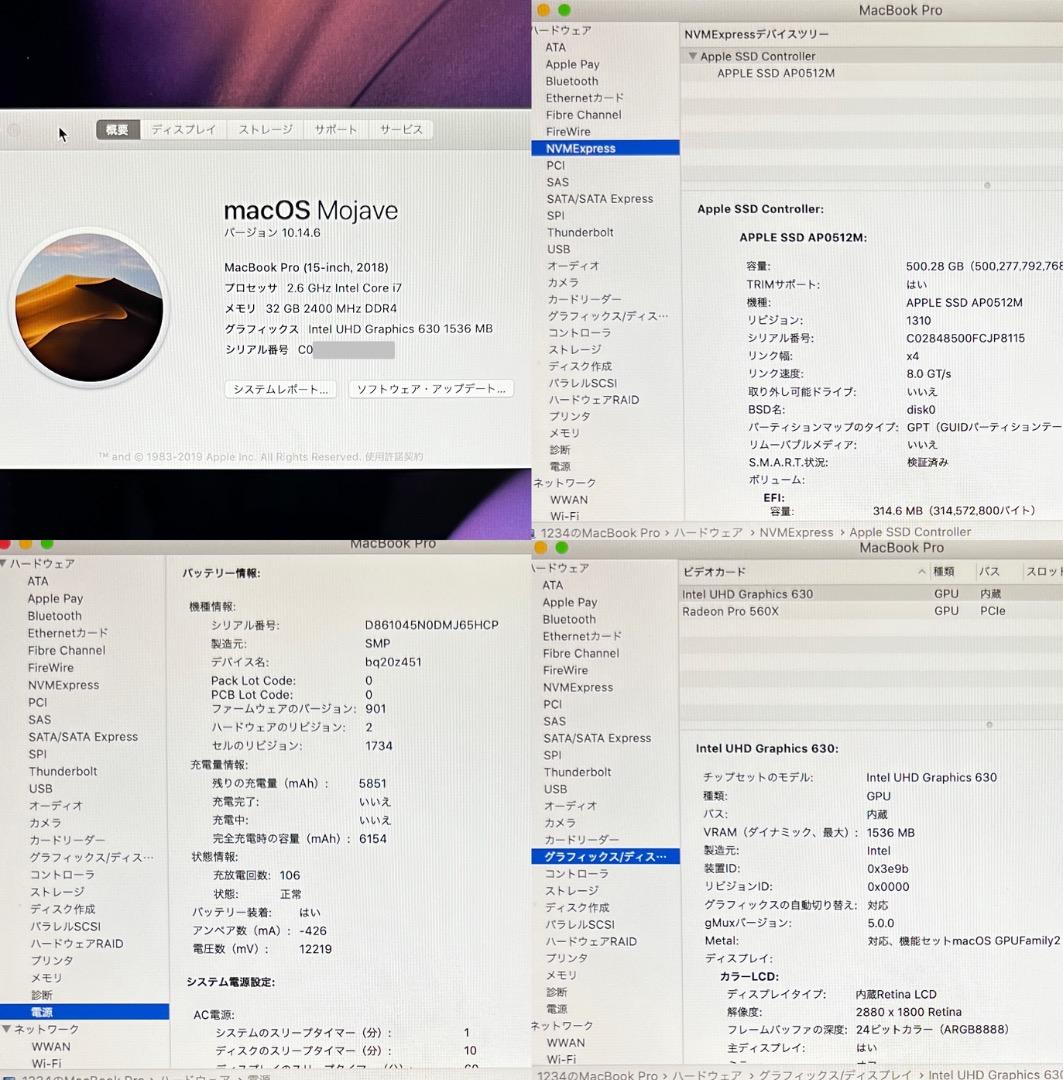 MacBook Pro15-inch 2018【Windows /Office】