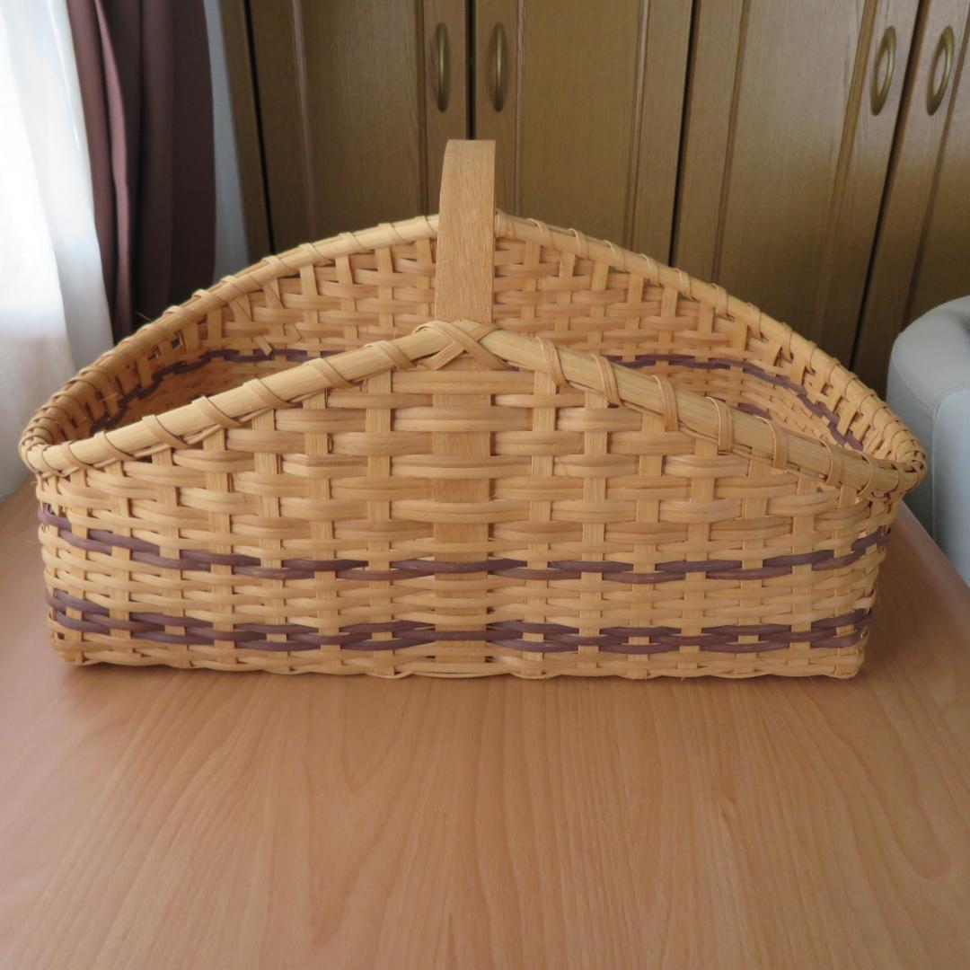 ハンドメイド　バスケット材料　４点セット　ハンドル等　木製　かご籠