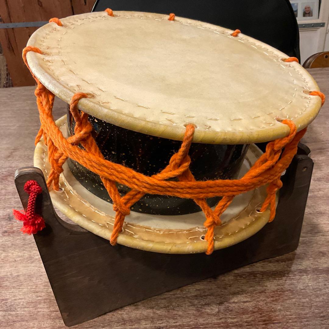【良品】35cm！締太鼓 和太鼓 太鼓台 スタンド ケース付き 和楽器 伝統芸能