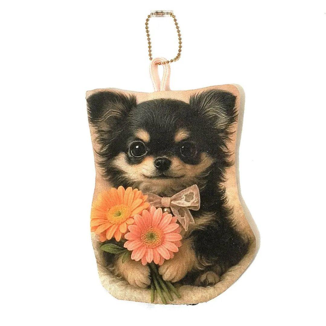 tamago様】ハンドメイドオーダー★チワワ★ふわふわポーチ&ストラップ　4点