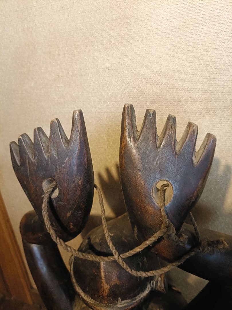 コンゴ 民族楽器 サンザ Mbira 木彫り像 高さ約65cm アフリカ民族美術