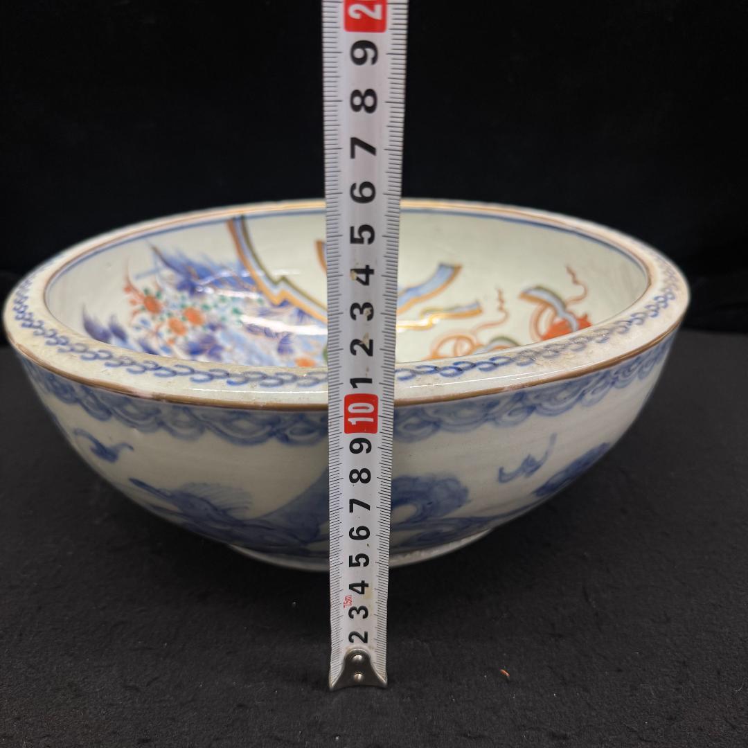 古伊万里 染付 金彩　赤絵　唐獅子　金襴手　大鉢