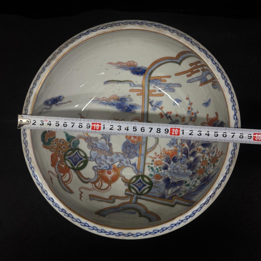 古伊万里 染付 金彩　赤絵　唐獅子　金襴手　大鉢