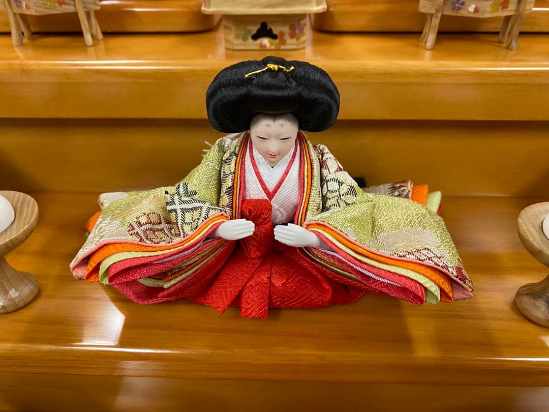 東京久月　親王五人飾り収納用三段セット・頭：梛葉　作・アウトレット商品