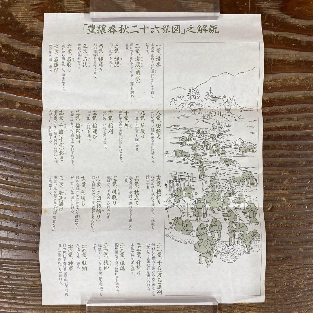 美品 掛け軸 田中六一作 豊穣春秋二十六景図 共箱 縁起物 田植え 豊作