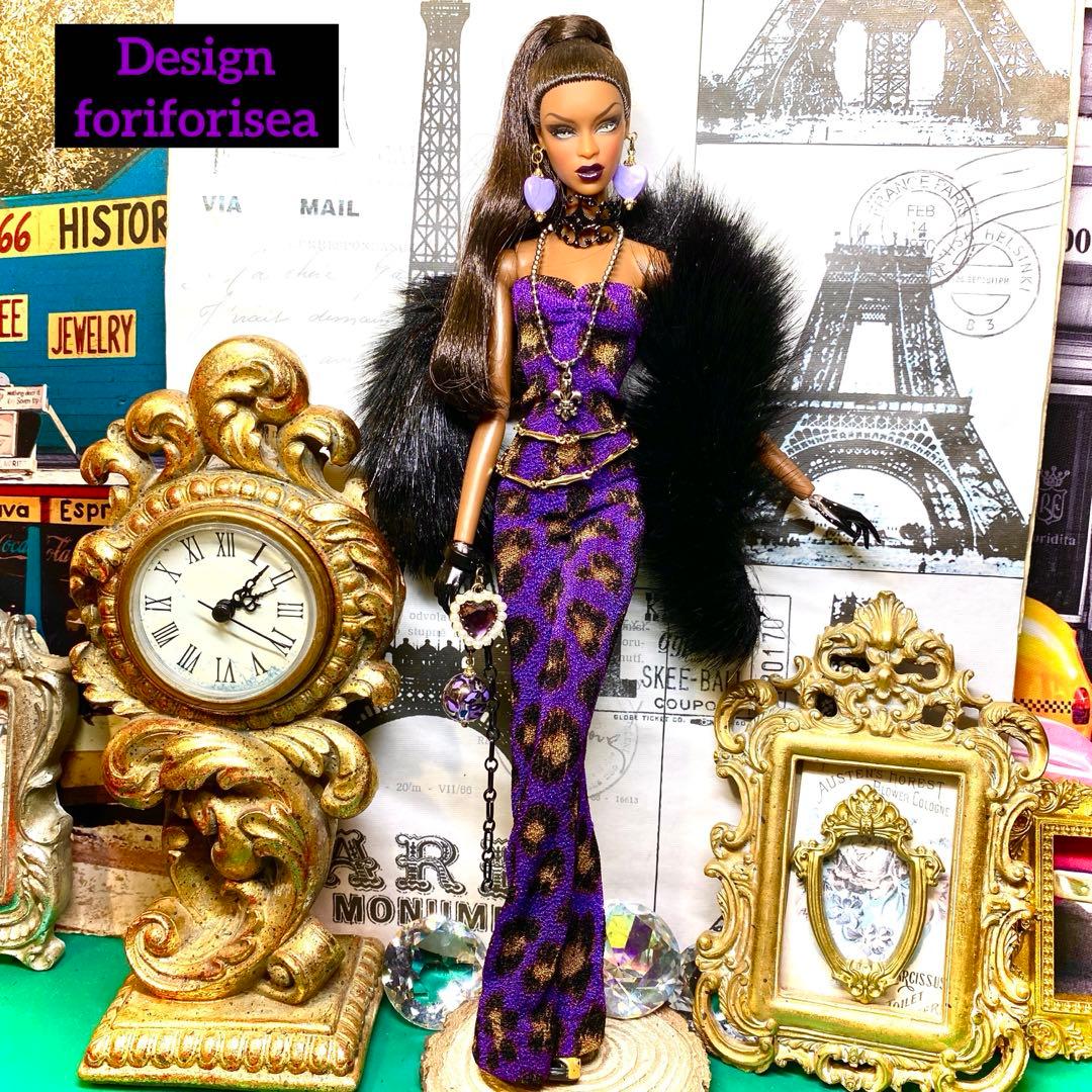 Shiny purple✖︎GOLD leopard all-in-one☆★★