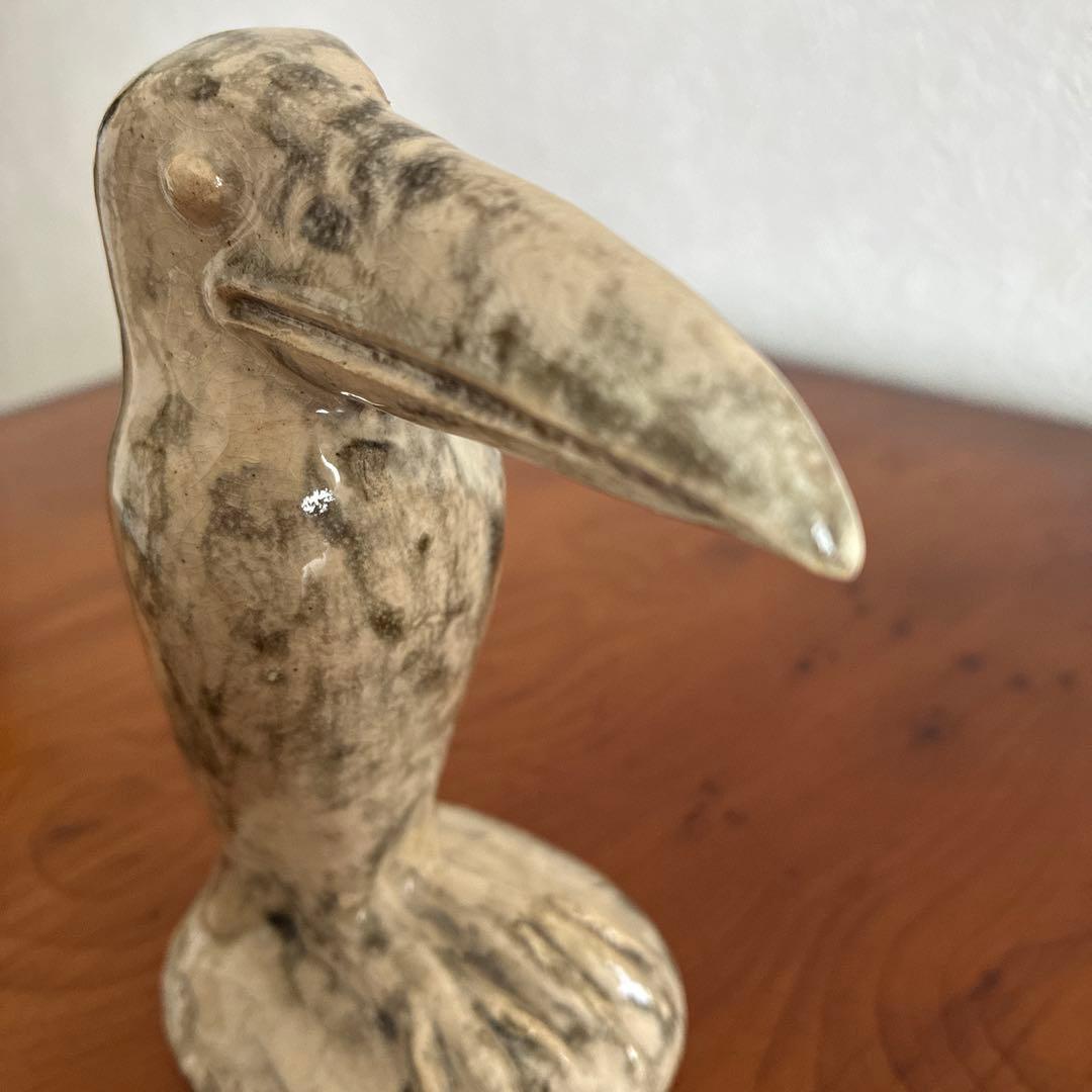 陶器製　鳥の置物